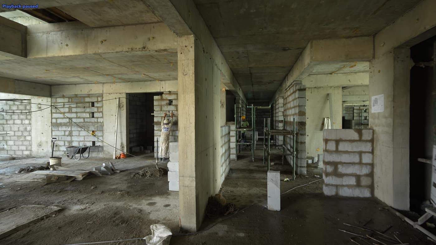 Blockwork on a lower floor, Fairway Latitude, July 2026