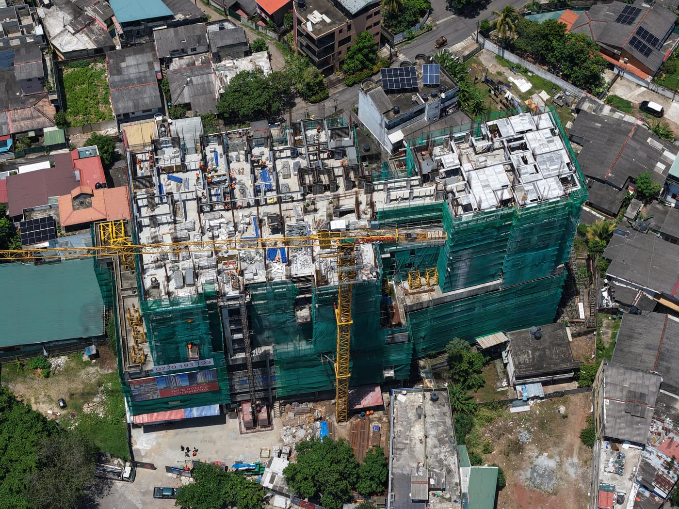 Overhead view of the upper-floor works, Fairway Latitude, September 2026