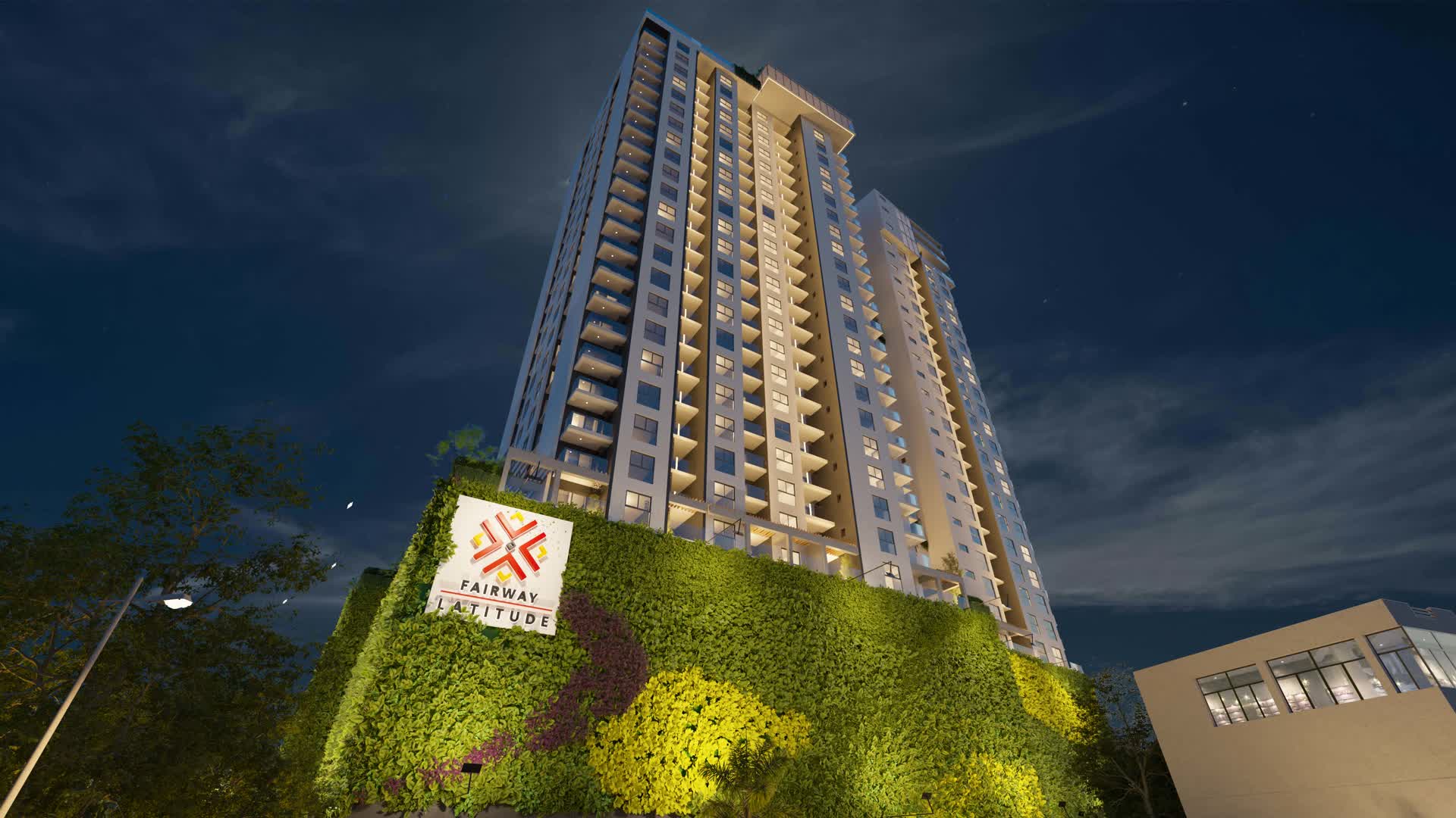 Fairway Latitude illuminated at night in Colombo 05